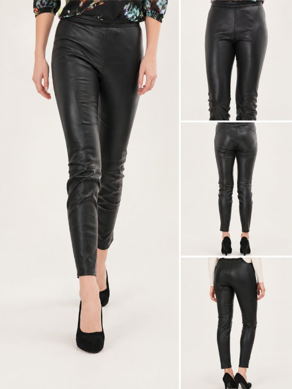 Ted Baker Karmela Black 100% Leather Skinny Pants 1